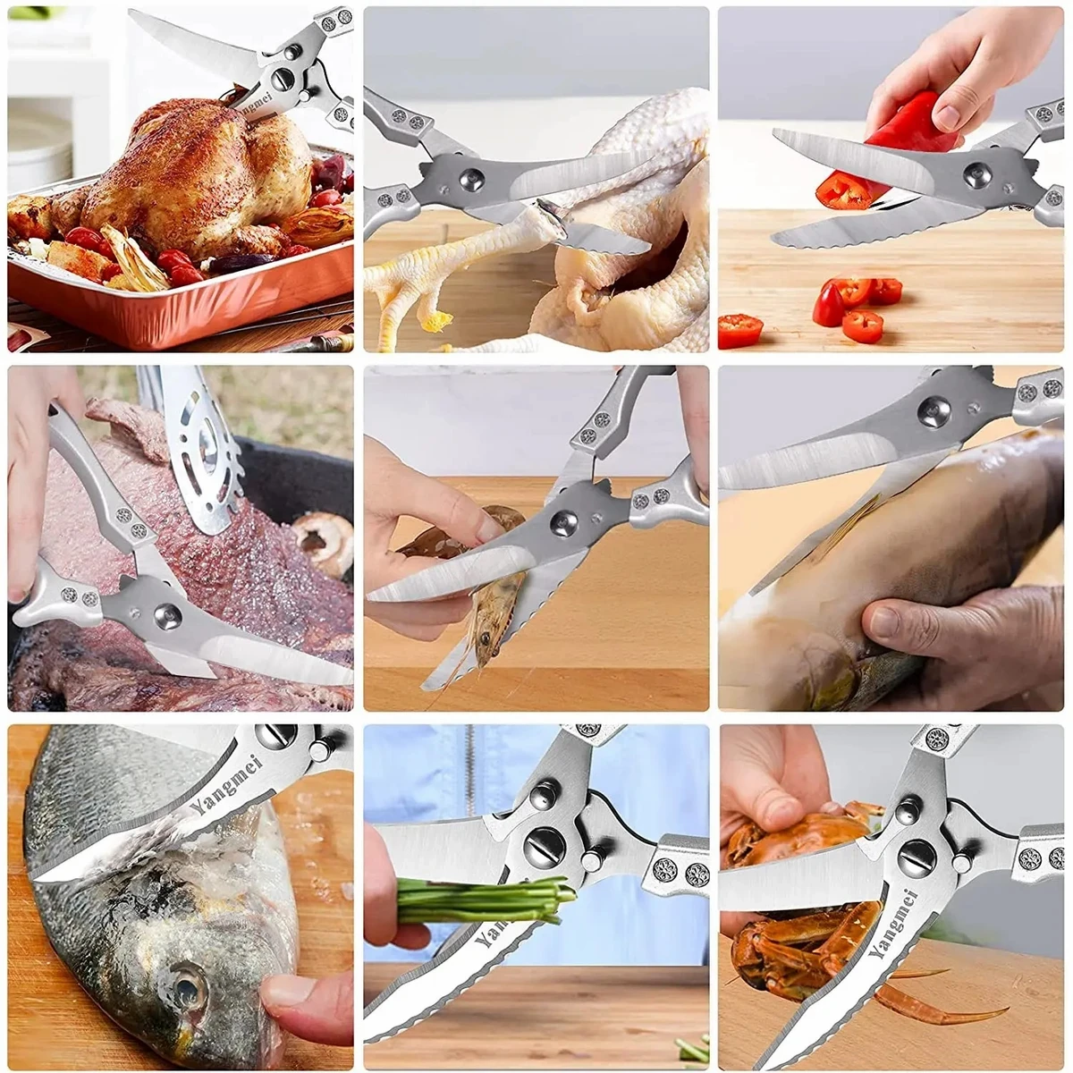 Multifunctional Chicken Bone Scissors. Stainless Steel Portable Chicken, Duck, Fish Cutter