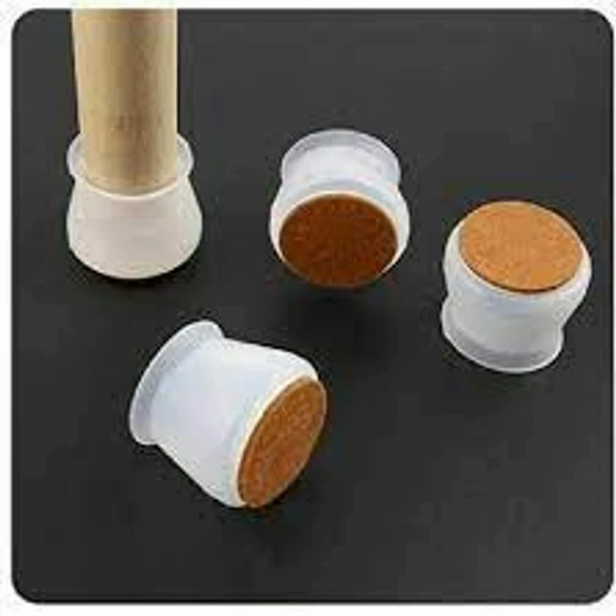 28 pcs Chair Leg Floor Protectors Felt Bottom Furniture Silicone Leg Caps, Chair Leg Covers to Reduce Noise, Easily Moving for Furniture Chair Feet,(coffee colour)